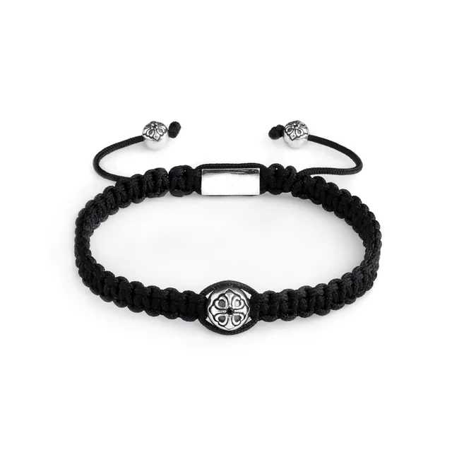 Dualstax Macrame bratara argint cruce snur