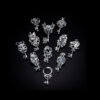 Dualstax Skull pandantiv cheie argint cu lant 60cm