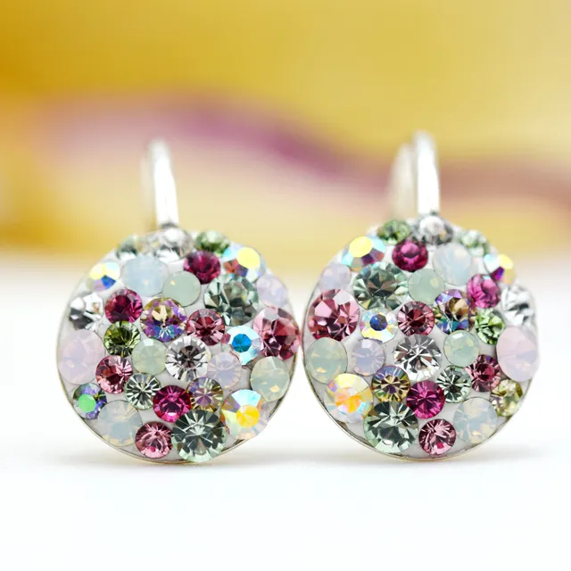 Margeluta.dincristal Chaton Ball cercei pastel argint 925 12 mm