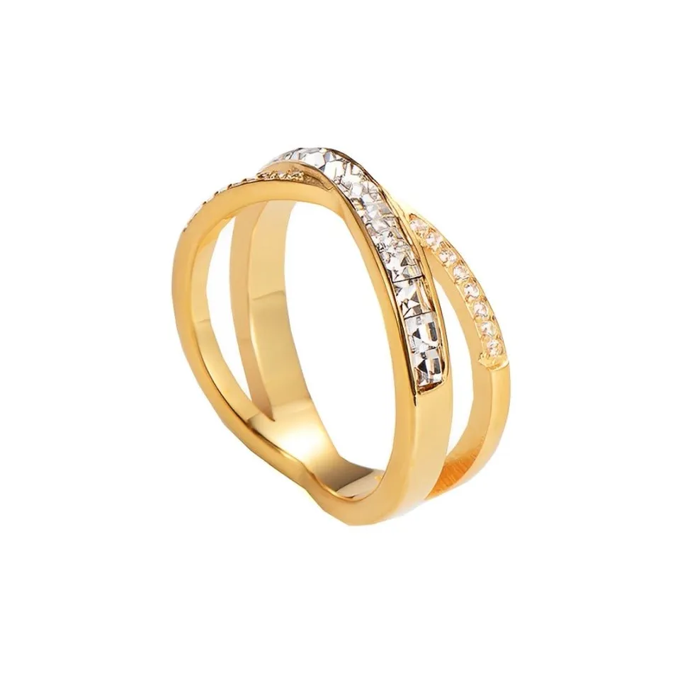 Rafini Golden Twist inel placat aur 18K marimea 7