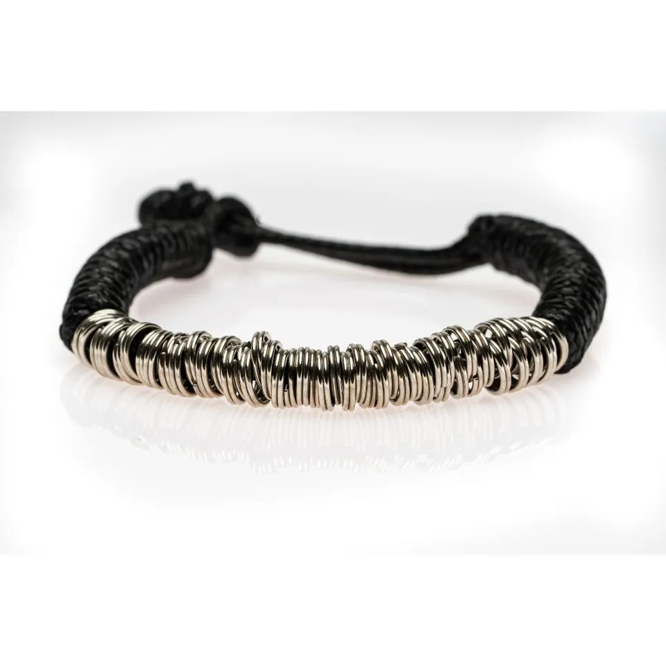 CrisFeather RockStyle brățară unisex negru-argintiu zale inox