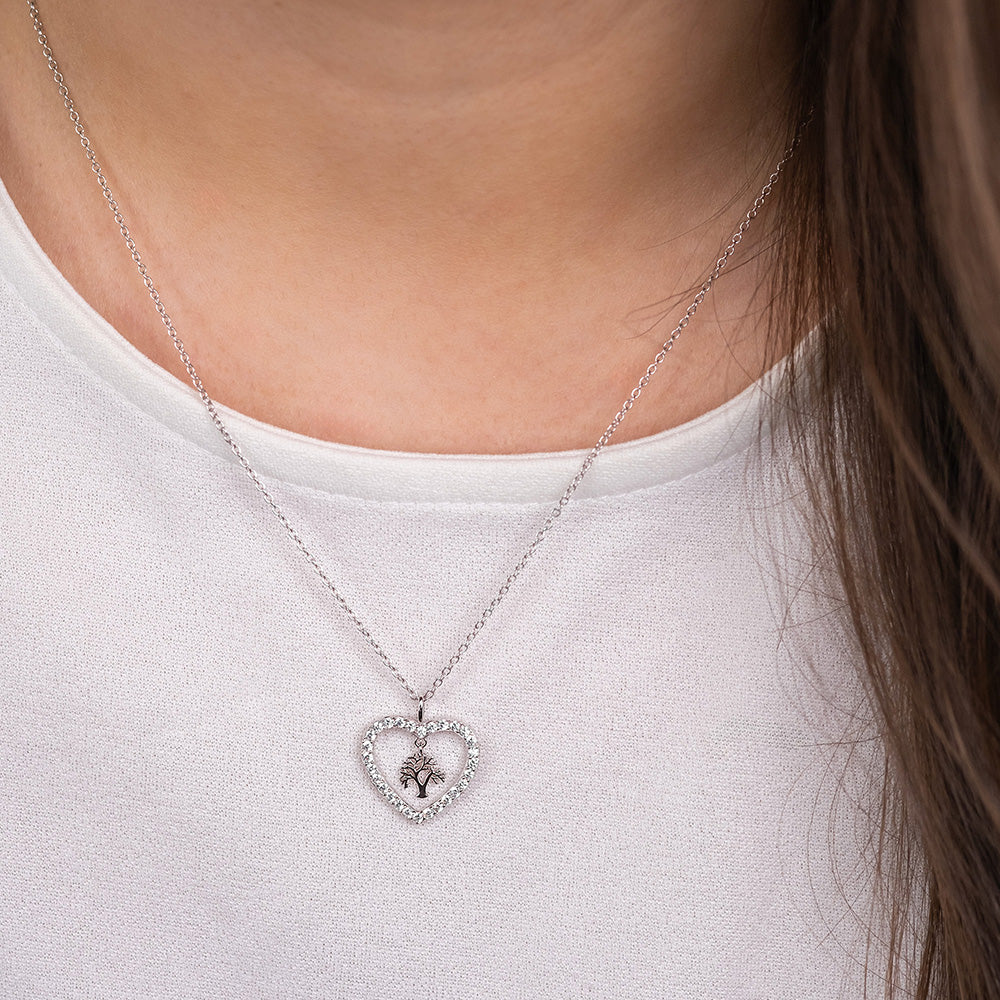 Engelsrufer Tree of Life colier argint 925 inima zirconia