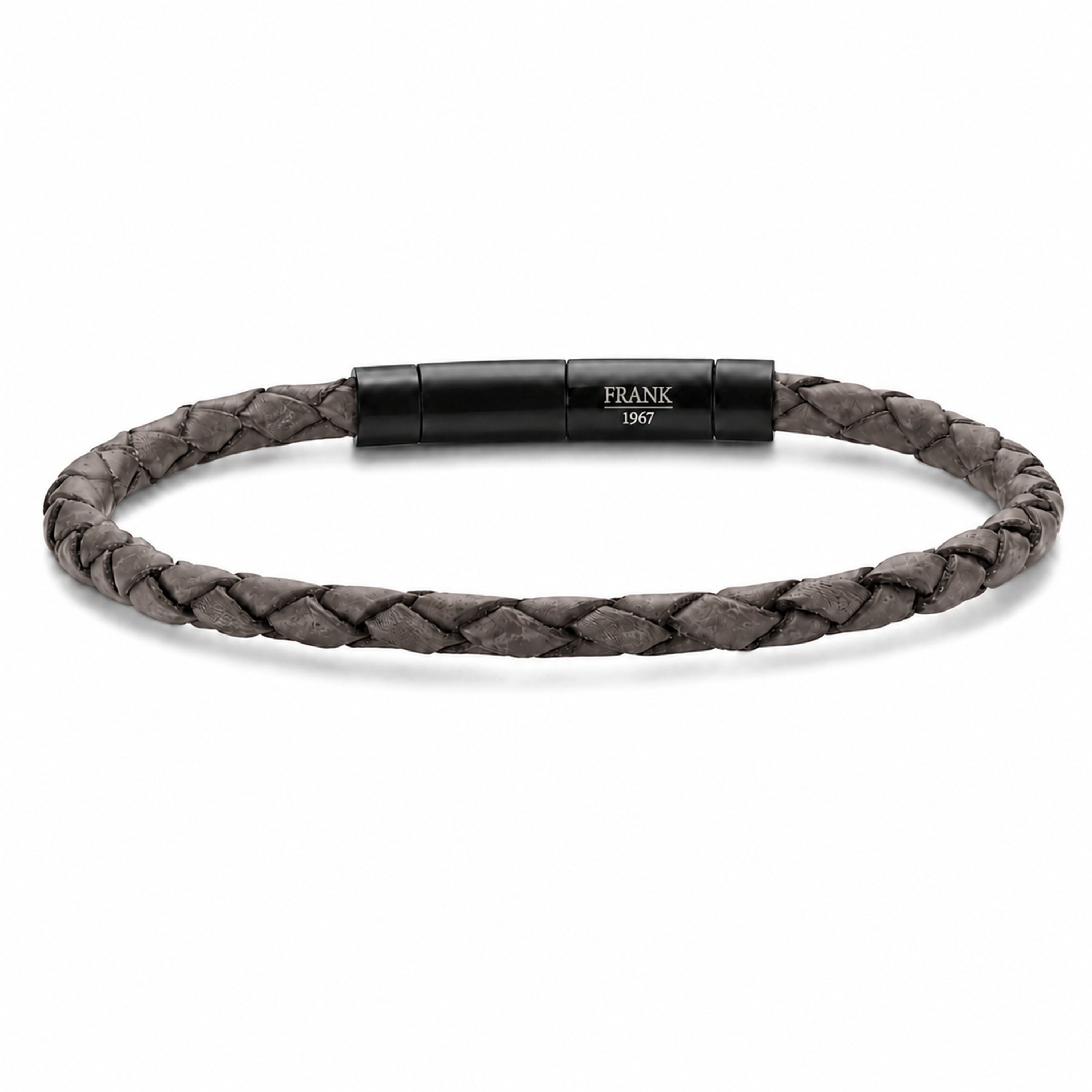 Frank 1967 Thin Braided bratara piele maro subtire