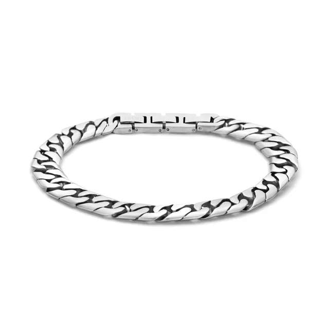 Frank 1967 Wide Steel Chain brățară oțel argintie lată