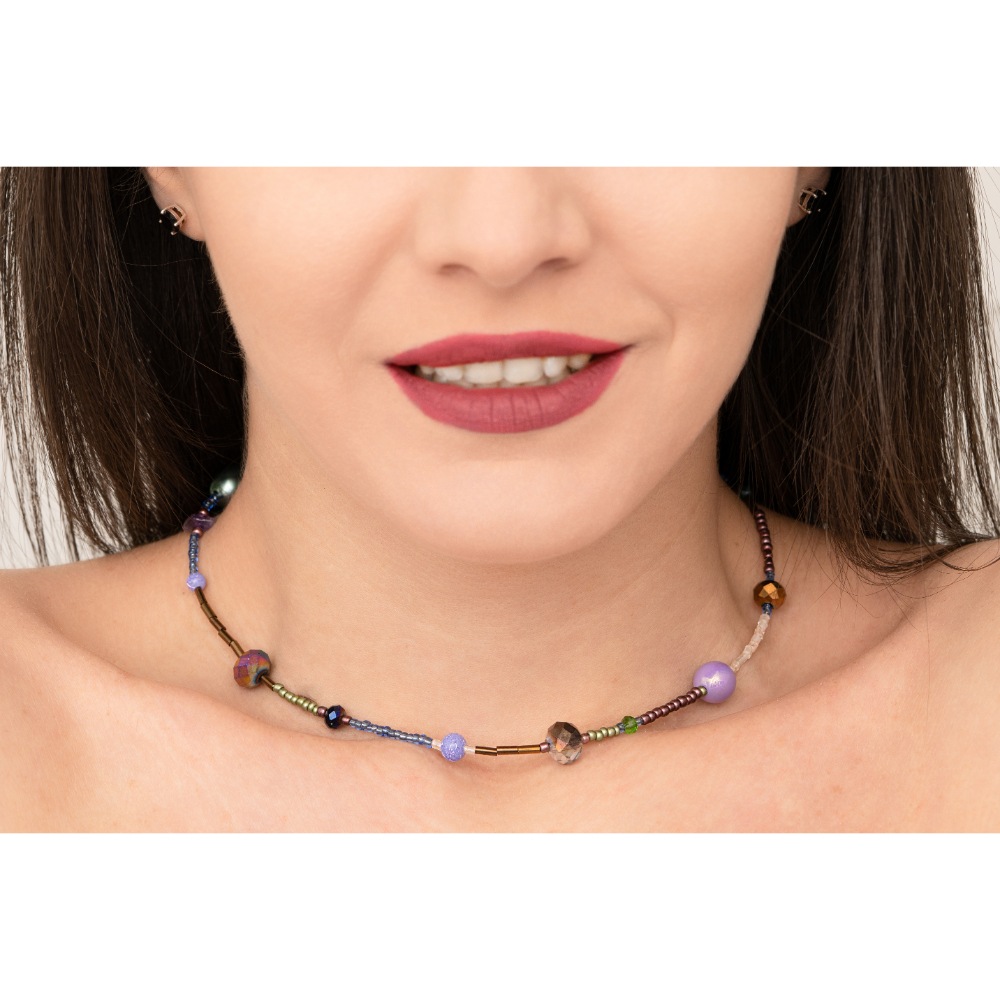 CrisFeather Gloria choker mărgele pietre semiprețioase