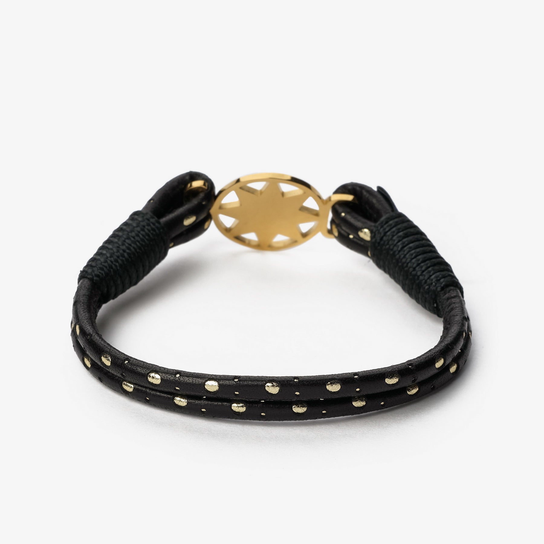 Old Skipper Luxe Anchor brățară nappa negru-auriu
