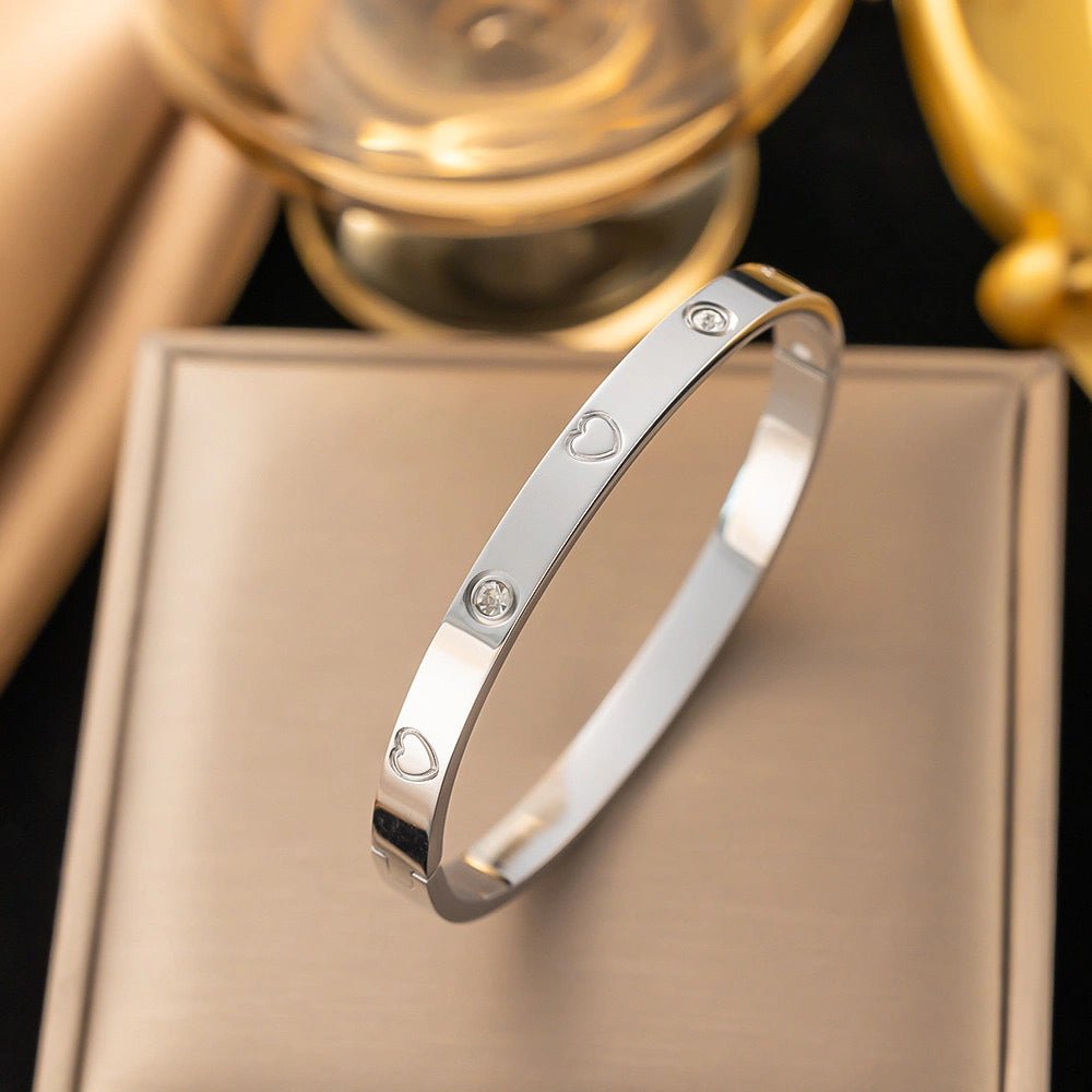 Rafini Amira Silver bratara placata aur alb 18K