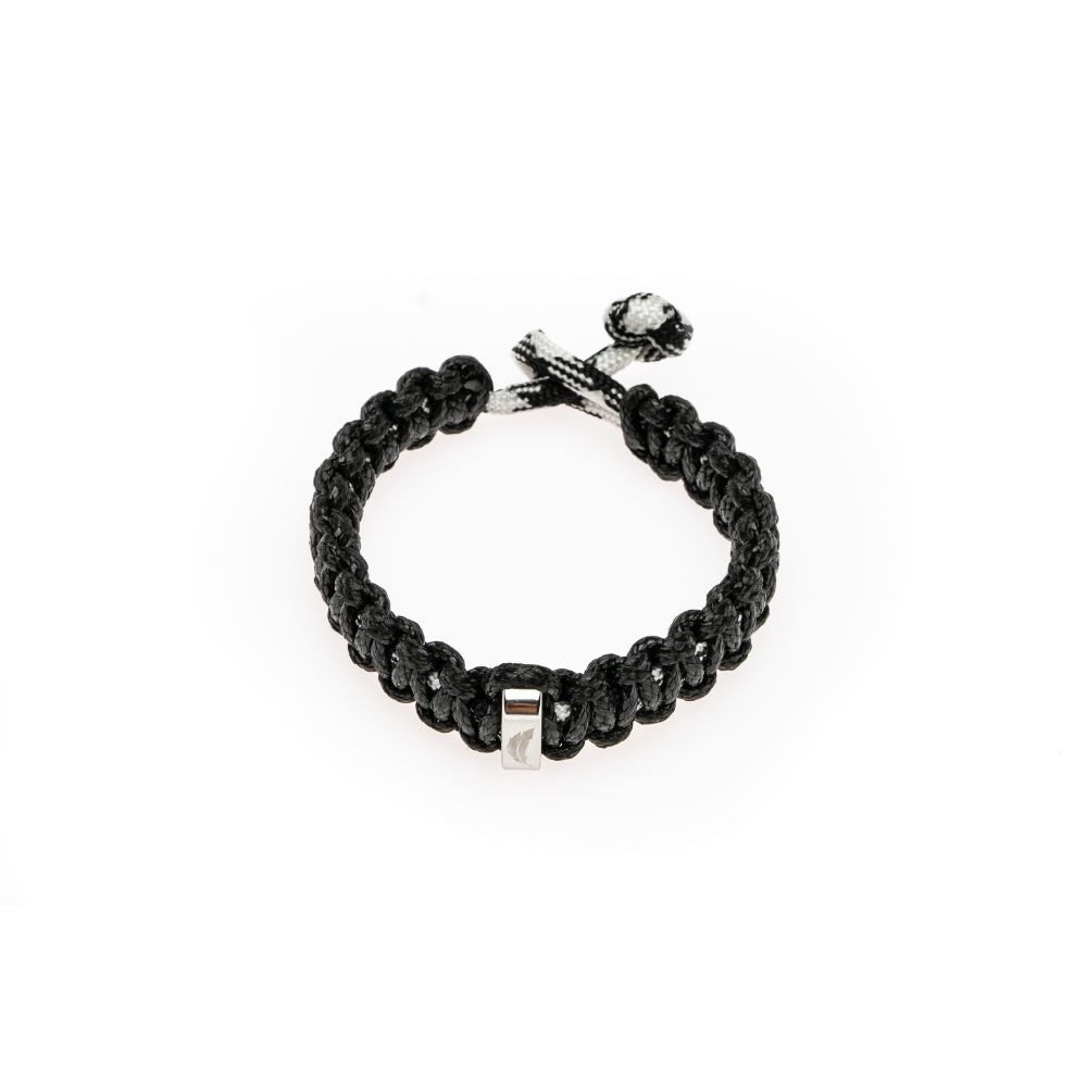 CrisFeather Black Knot brățară paracord negru-alb