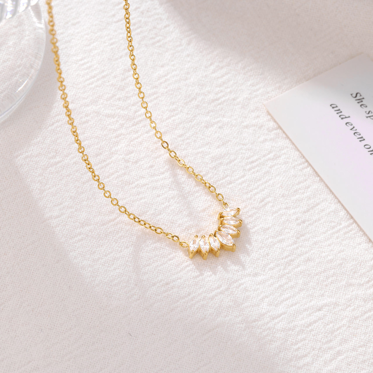 Lănțișor Rafini Radiant Petals aur 18K reglabil