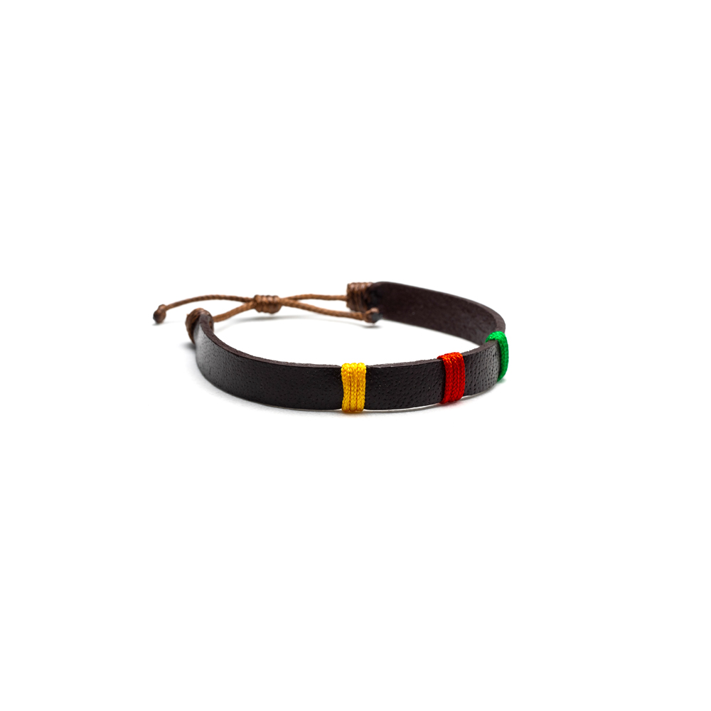 CrisFeather Rasta Damian brățară piele tricolor bărbați
