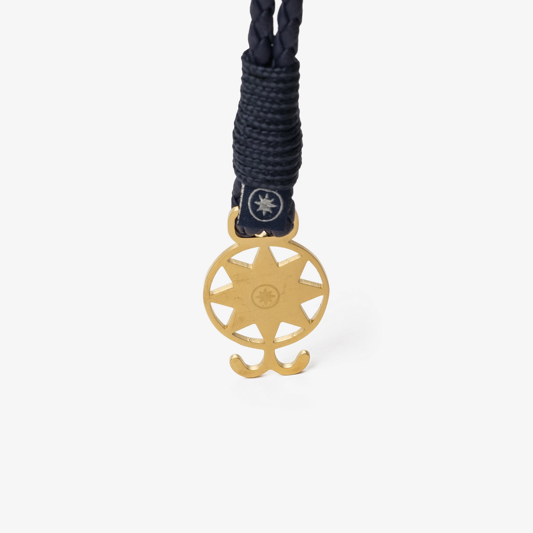 Old Skipper Sea Braided North Star bratara piele bleumarin