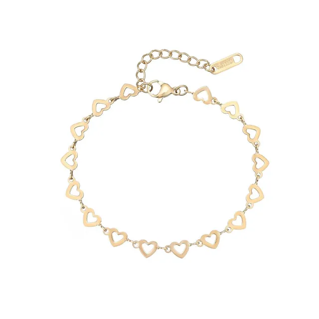 Rafini Full Heart Gold brățară placată aur 18K
