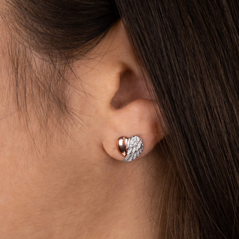 Engelsrufer Herzflug cercei argint bicolor zirconia