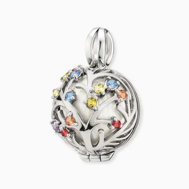Pandantiv Engelsrufer Bloom Klangkugel argint alb multicolor