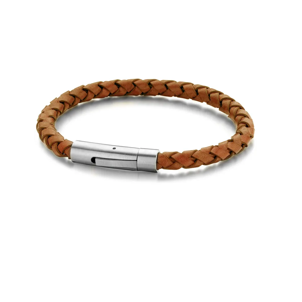 Frank 1967 Classic Round bratara piele bronz 6 mm