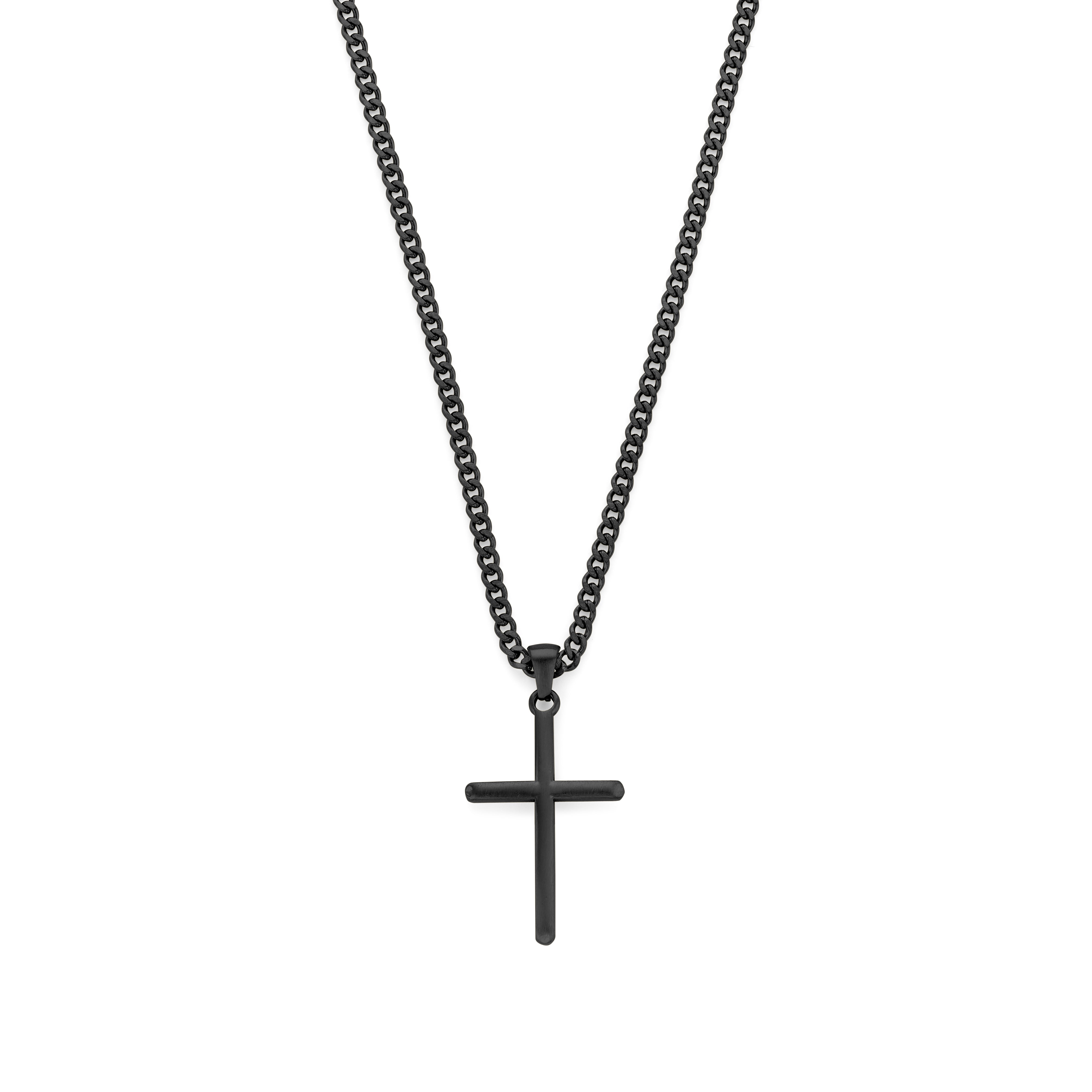 Frank 1967 Cross colier cruce argintiu oțel