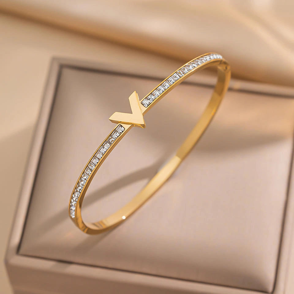 Rafini Royal V bratara reglabila placata aur 18K