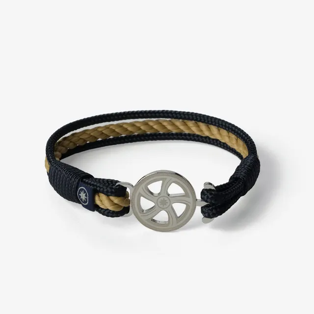 Old Skipper Blackened Waves bratara sfoara bleumarin-bej