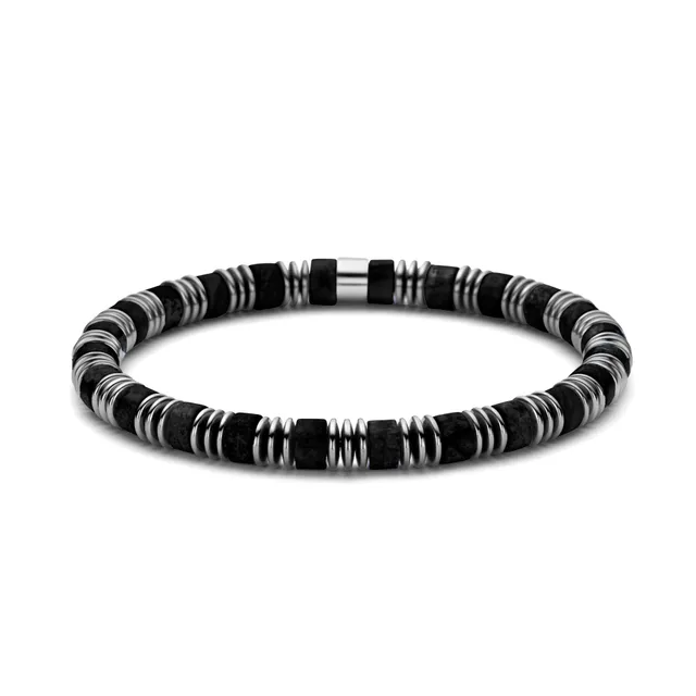 Frank 1967 Steel Slice Bead brățară neagră oțel