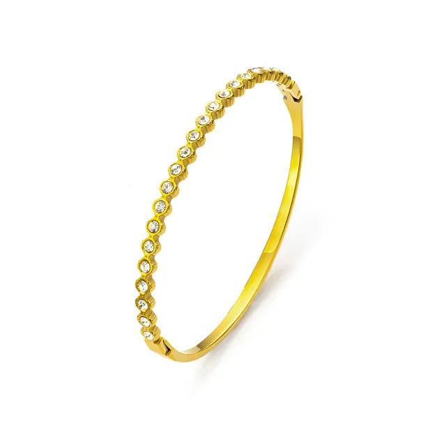 Rafini Glam Circle Gold brățară placată aur 18K reglabilă
