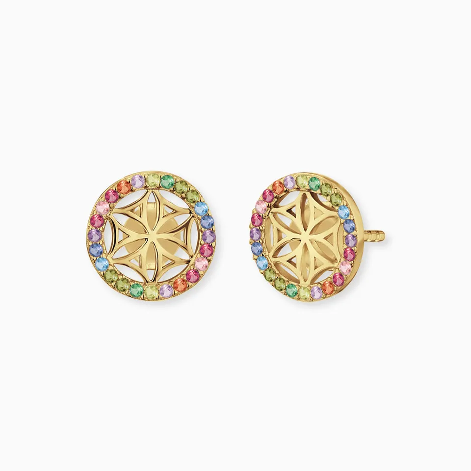 Engelsrufer Lebensblume cercei aurii zirconiu multicolor