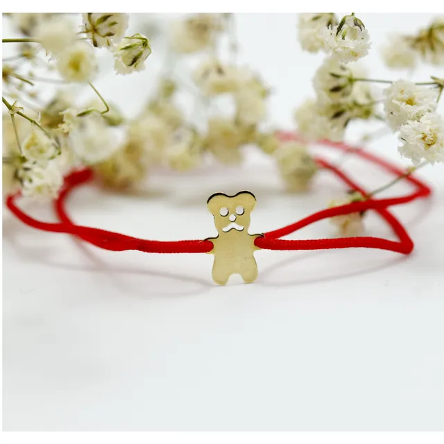 Margeluta.dincristal brățară reglabilă Ursuleț aur 14K