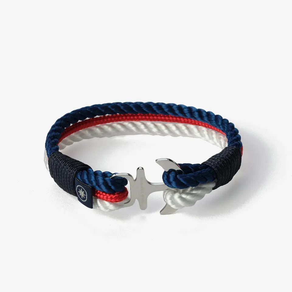 Brățară șnur Old Skipper Oceanic Fusion Anchor tricoloră