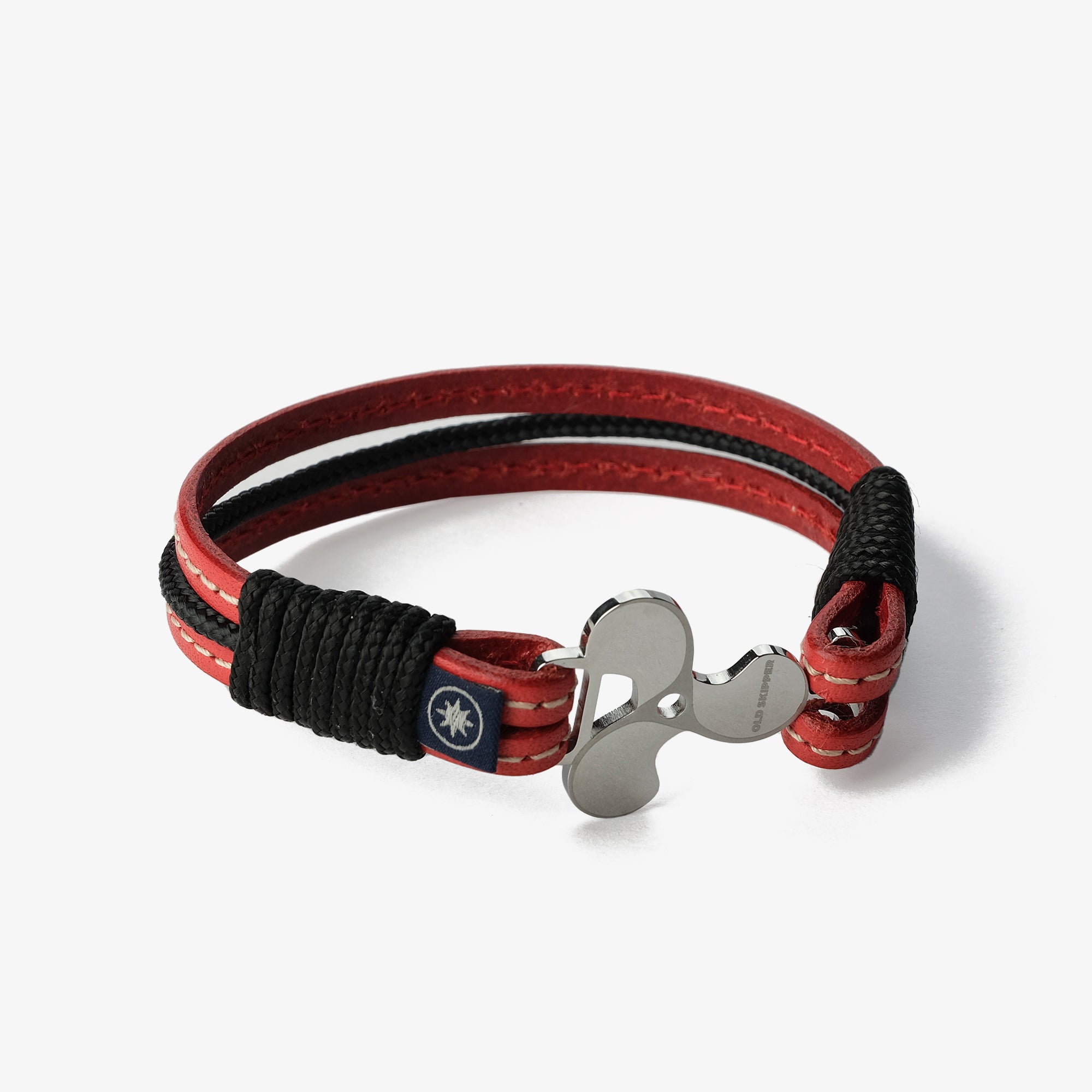 Old Skipper Crimson Tide brățară piele roșie cal