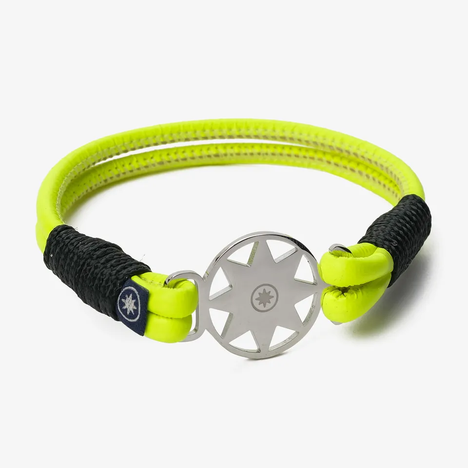 Old Skipper Sunburst Neon brățară piele galben-neon