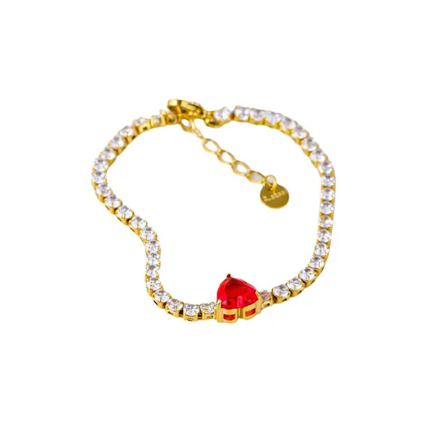 Rafini Heart of Passion bratara aurie cu inima placata 18K