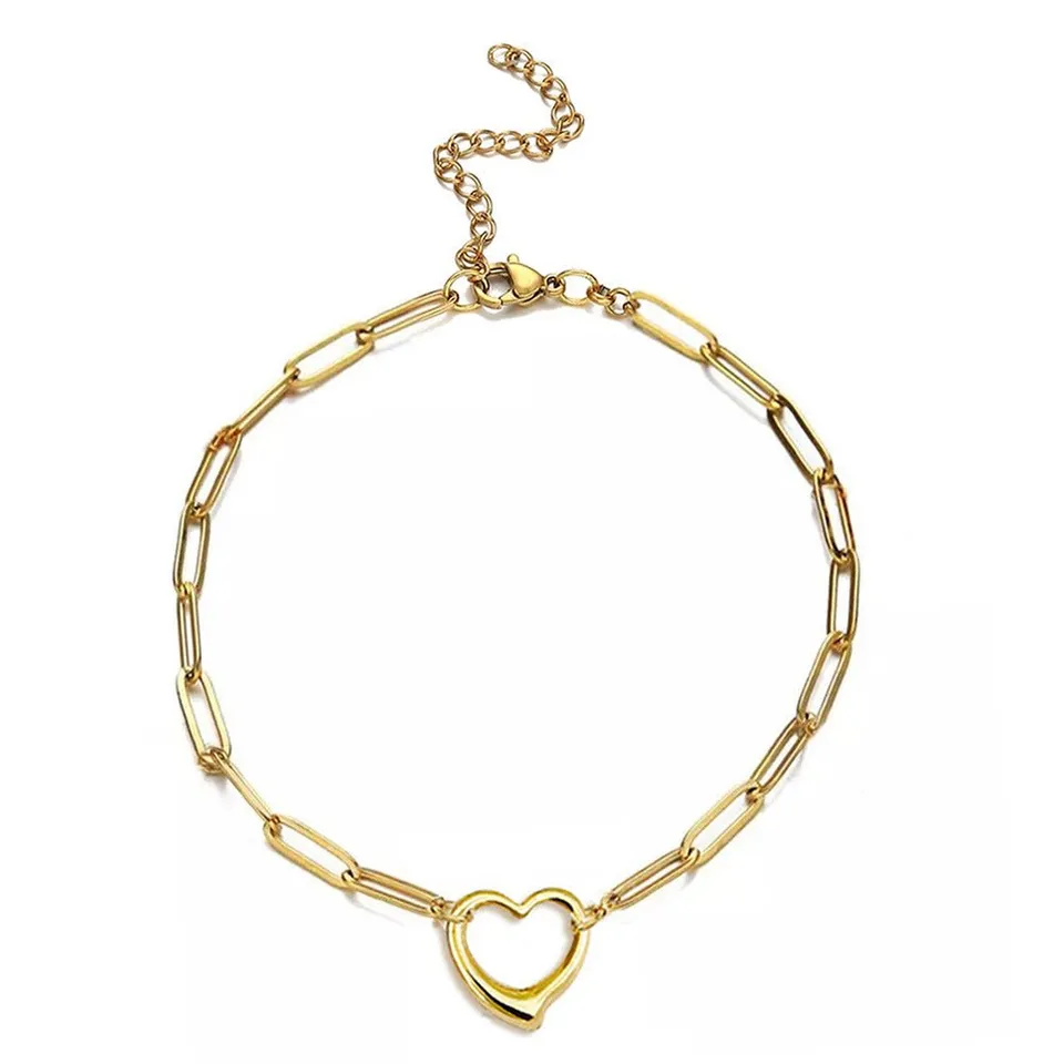 Rafini Heart Link brățară aur 18K ajustabilă