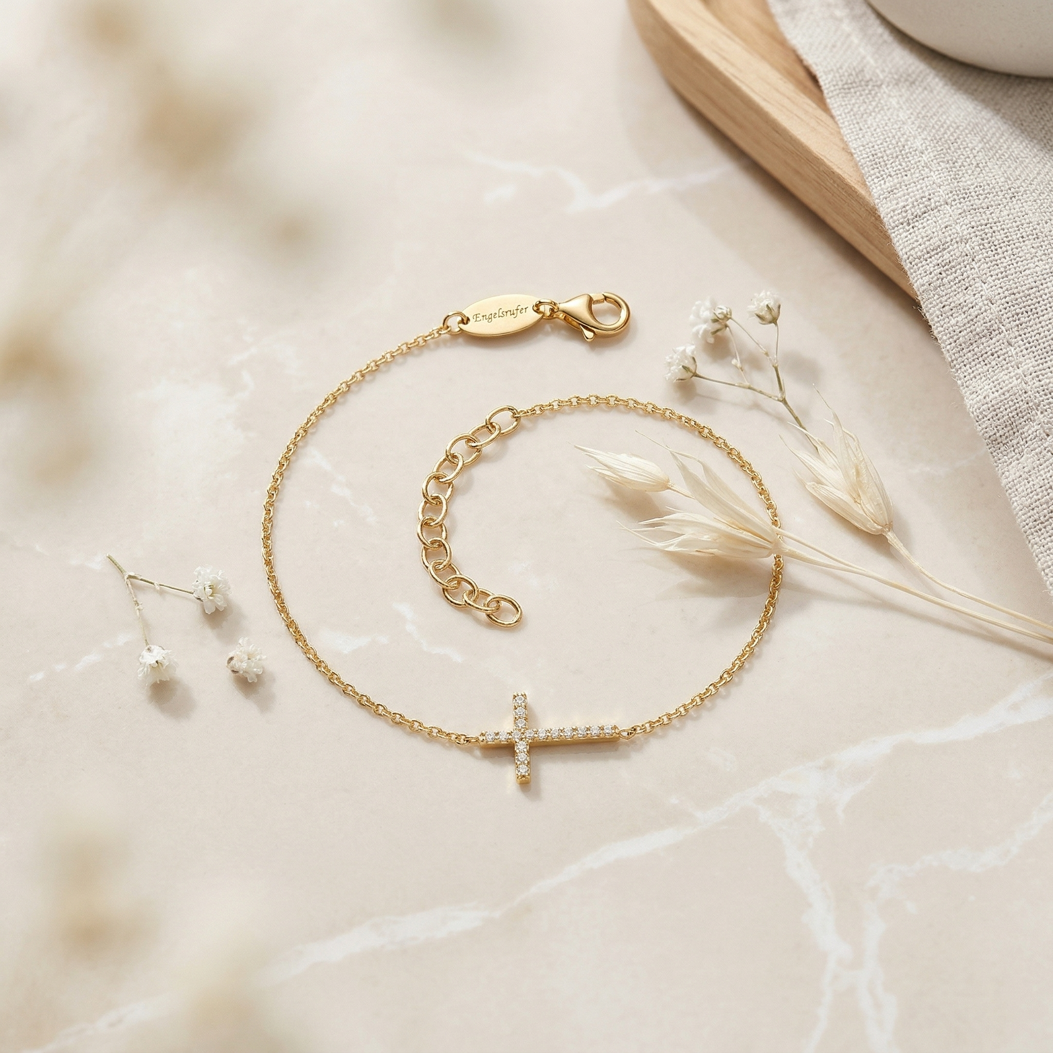 Engelsrufer Kreuz Gold brățară argint aurie zirconia