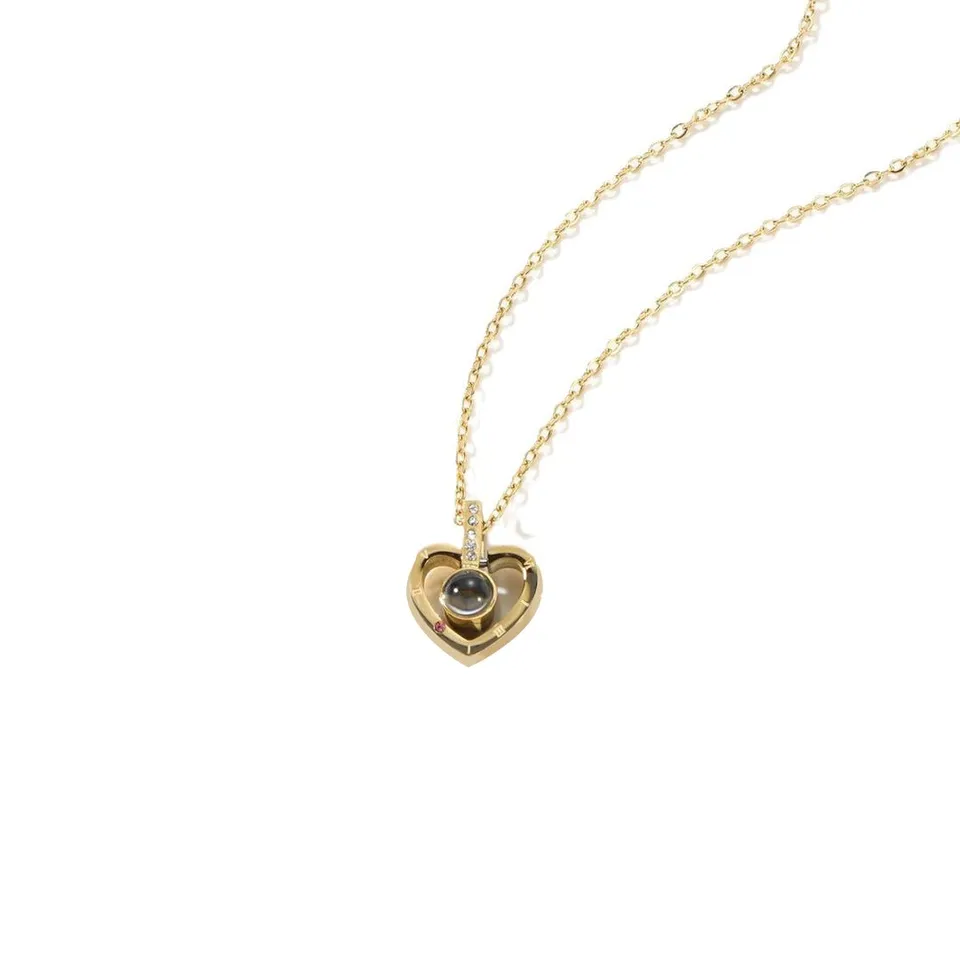 Rafini Heart Timekeeper lantisor placat aur 18K