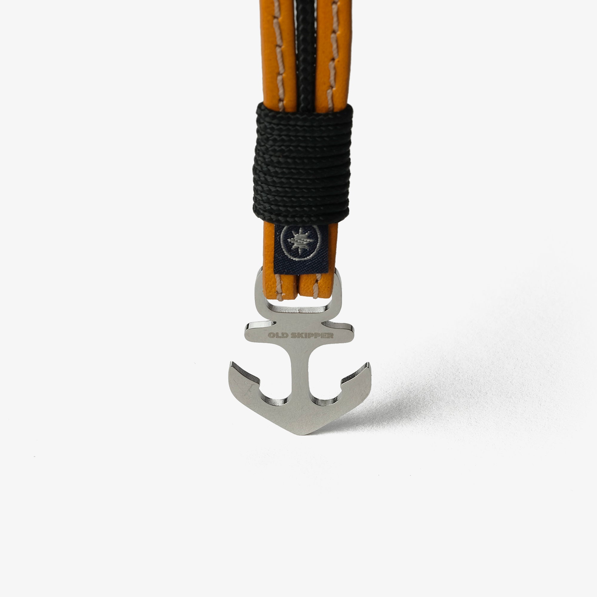 Old Skipper Golden Sunburst brățară piele ancoră muștar