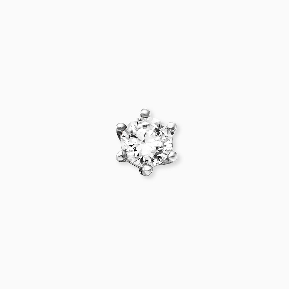 Engelsrufer Shiny cercei argint zirconia albă 4 mm
