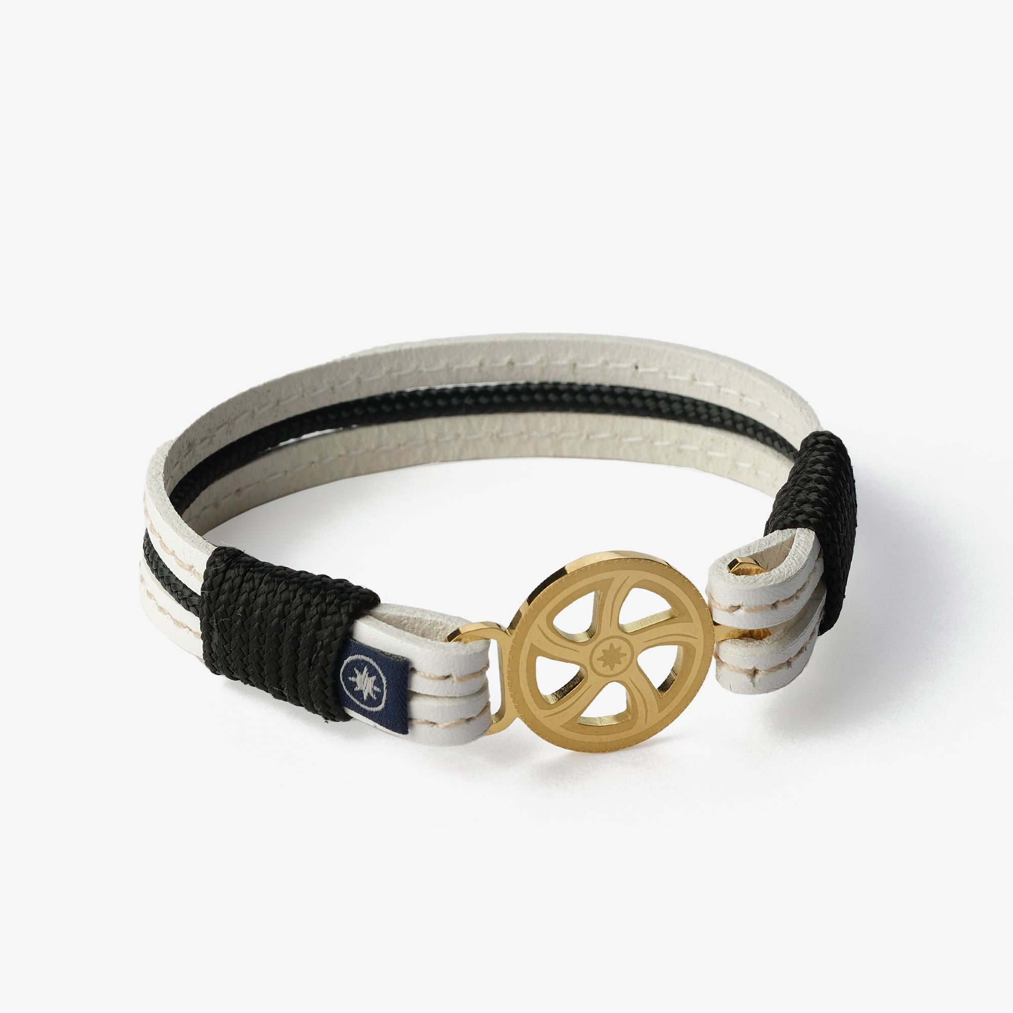 Old Skipper Ivory Luxe brățară piele cal auriu alb