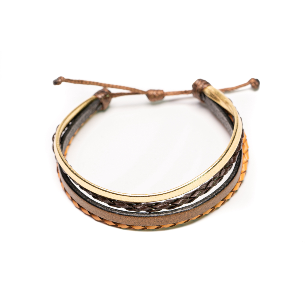 CrisFeather Bronzeo brățară piele auriu-maro