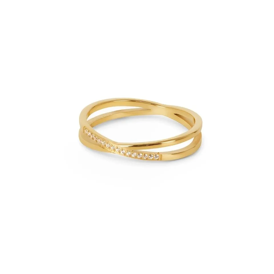 Rafini Twist Shine Gold inel placat aur 18K
