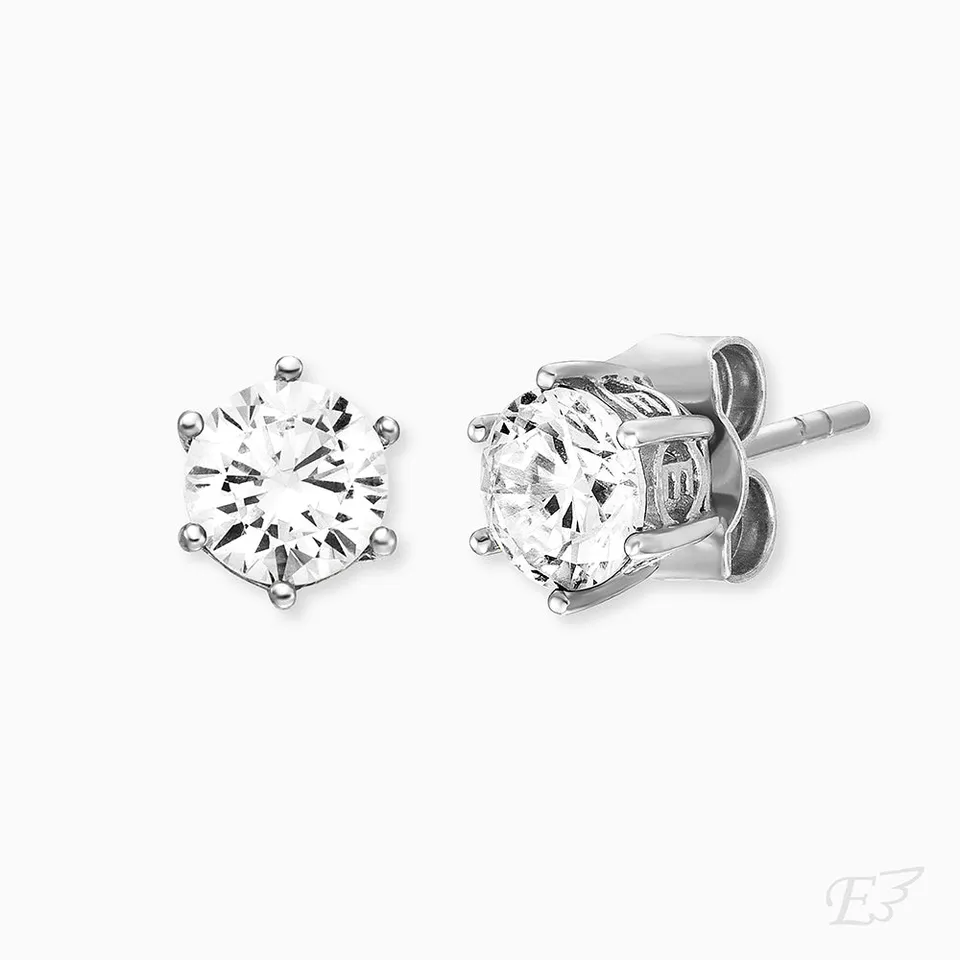 Engelsrufer Shiny cercei argint cu zirconia 6 mm