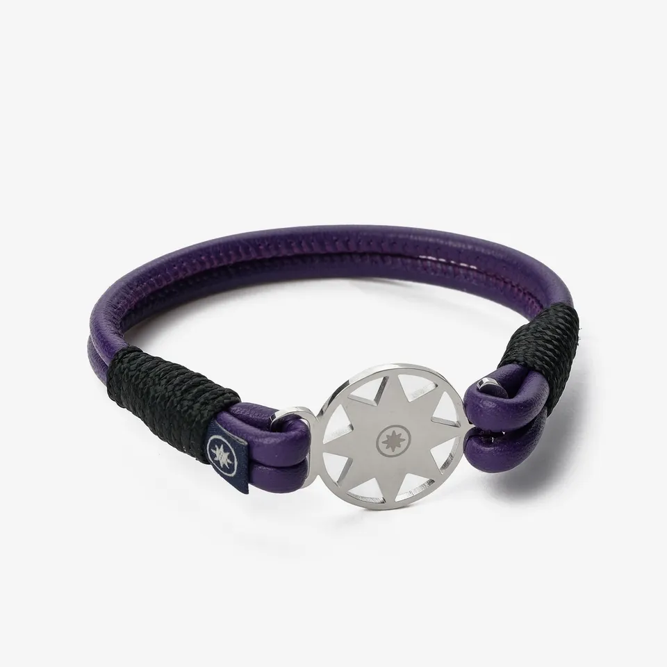 Old Skipper Royal Amethyst brățară piele mov-negru