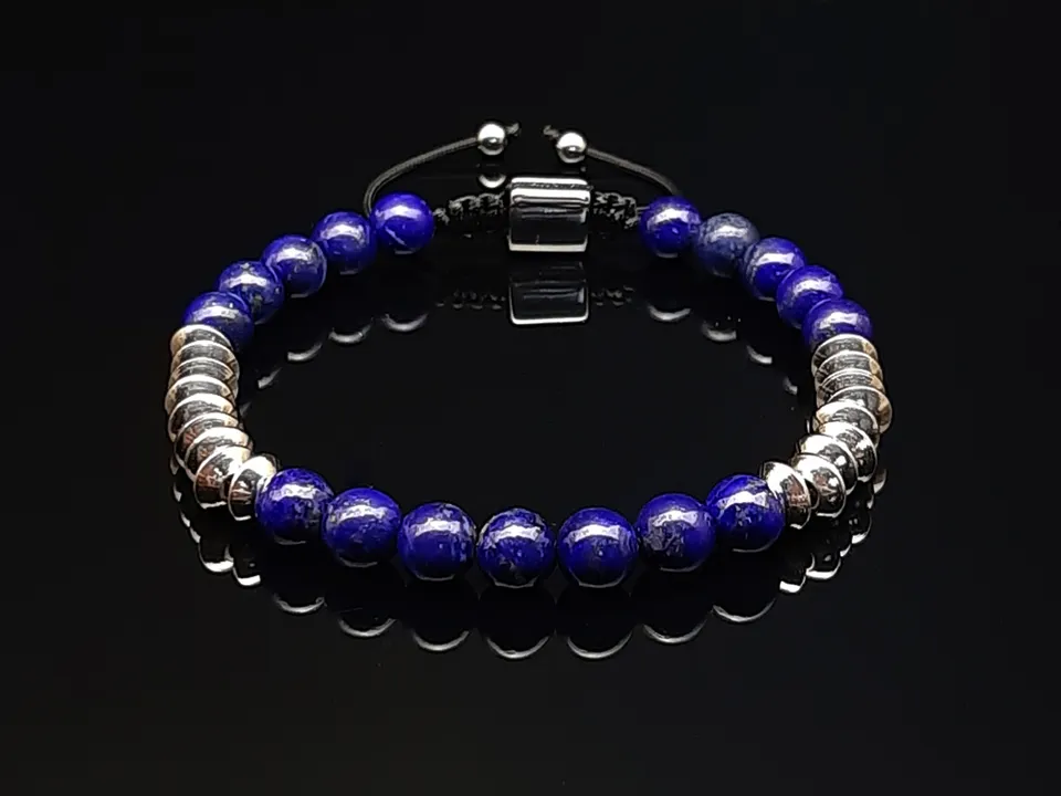 dualstax Lapis Lazuli brățară 6mm reglabilă