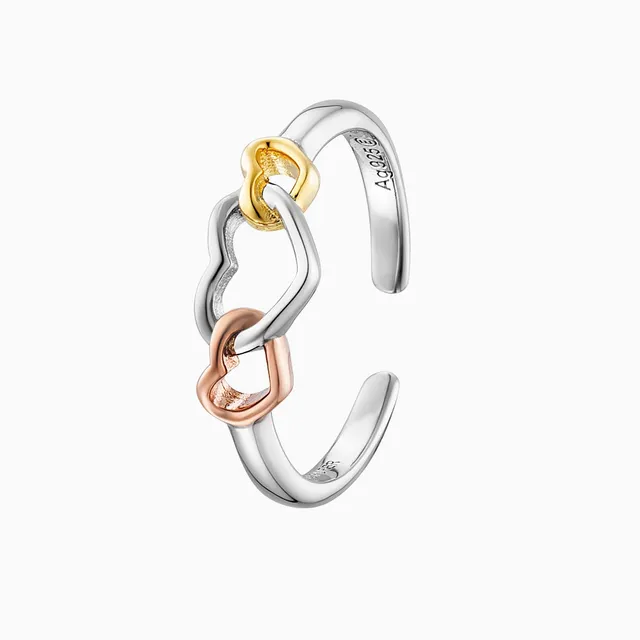 Engelsrufer With Love Tricolor inel argint 925 3 inimi
