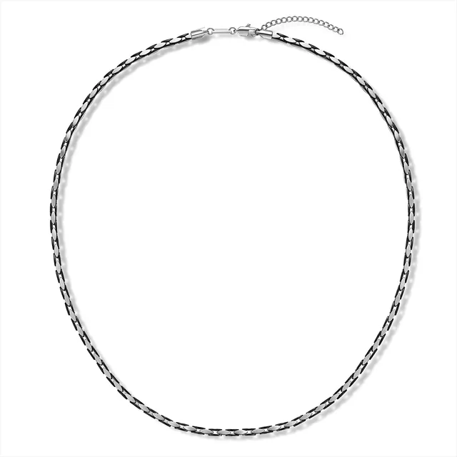 Frank 1967 Black Silver colier otel inoxidabil bicolor