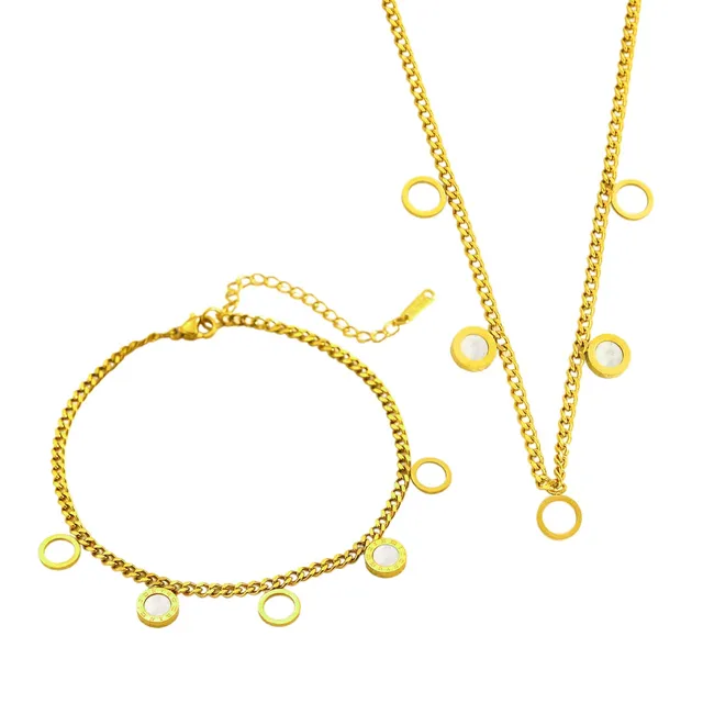 Rafini White Moon set bijuterii placat aur 18K