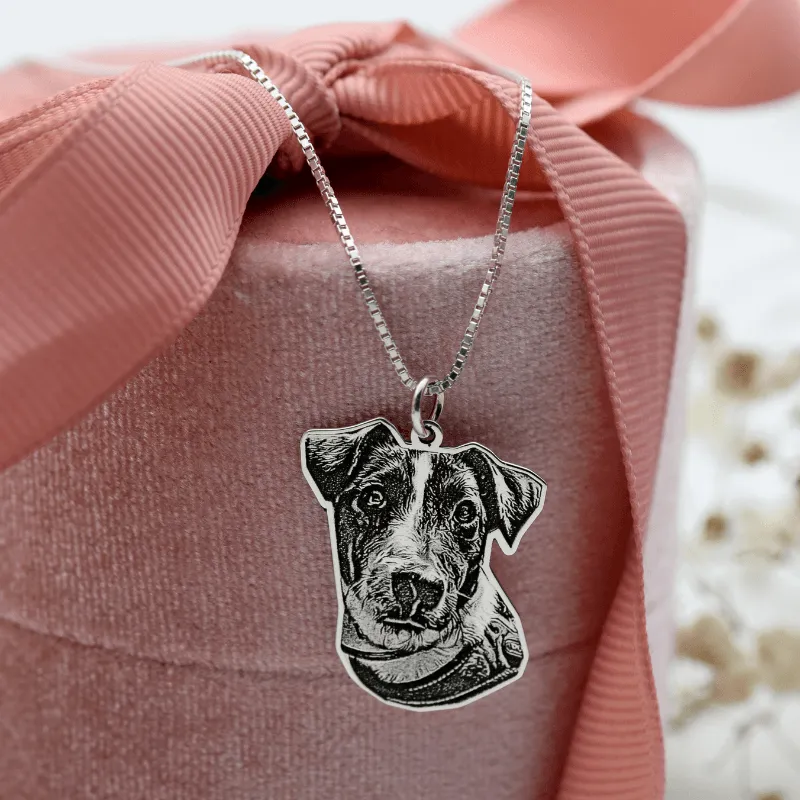 Mărgeluța din Cristal Portret My Dog lănțișor argint 925 foto