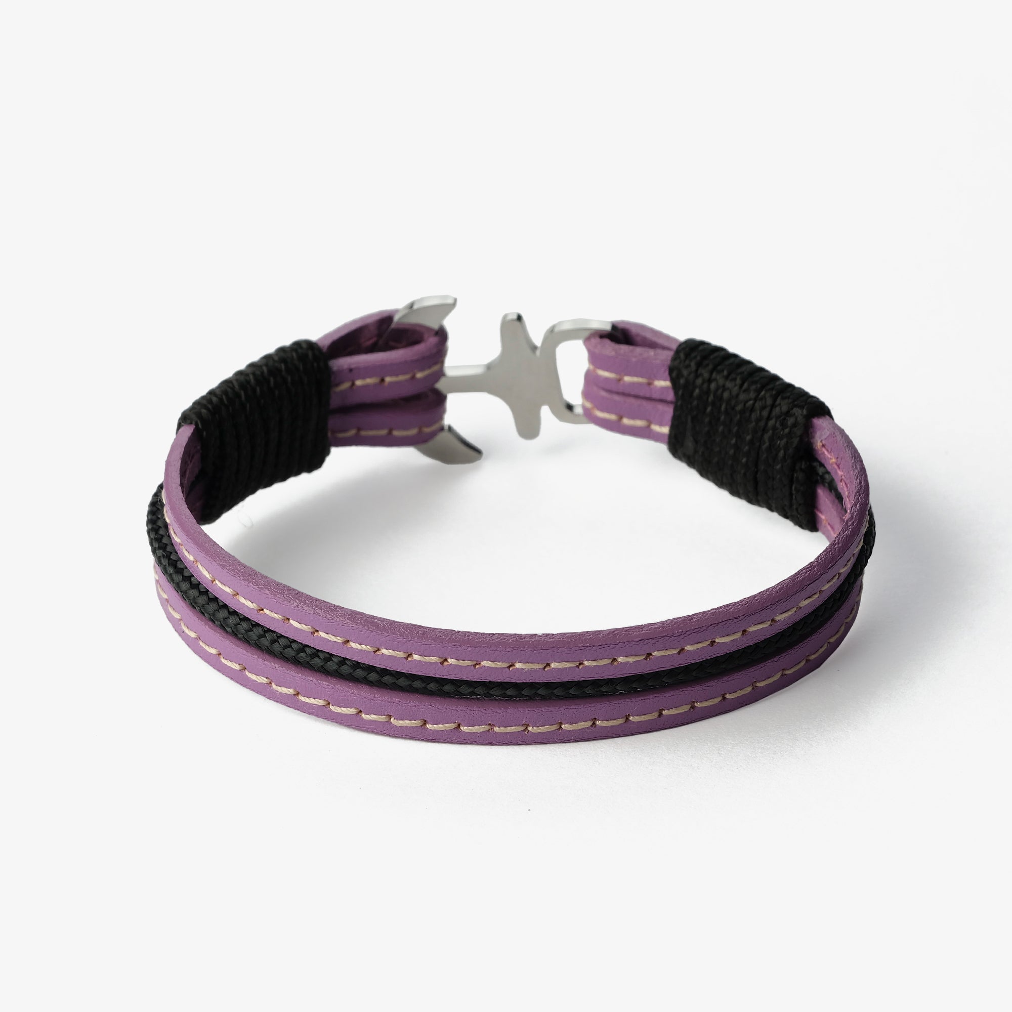 Old Skipper Lavender Mist bratara piele lila-negru