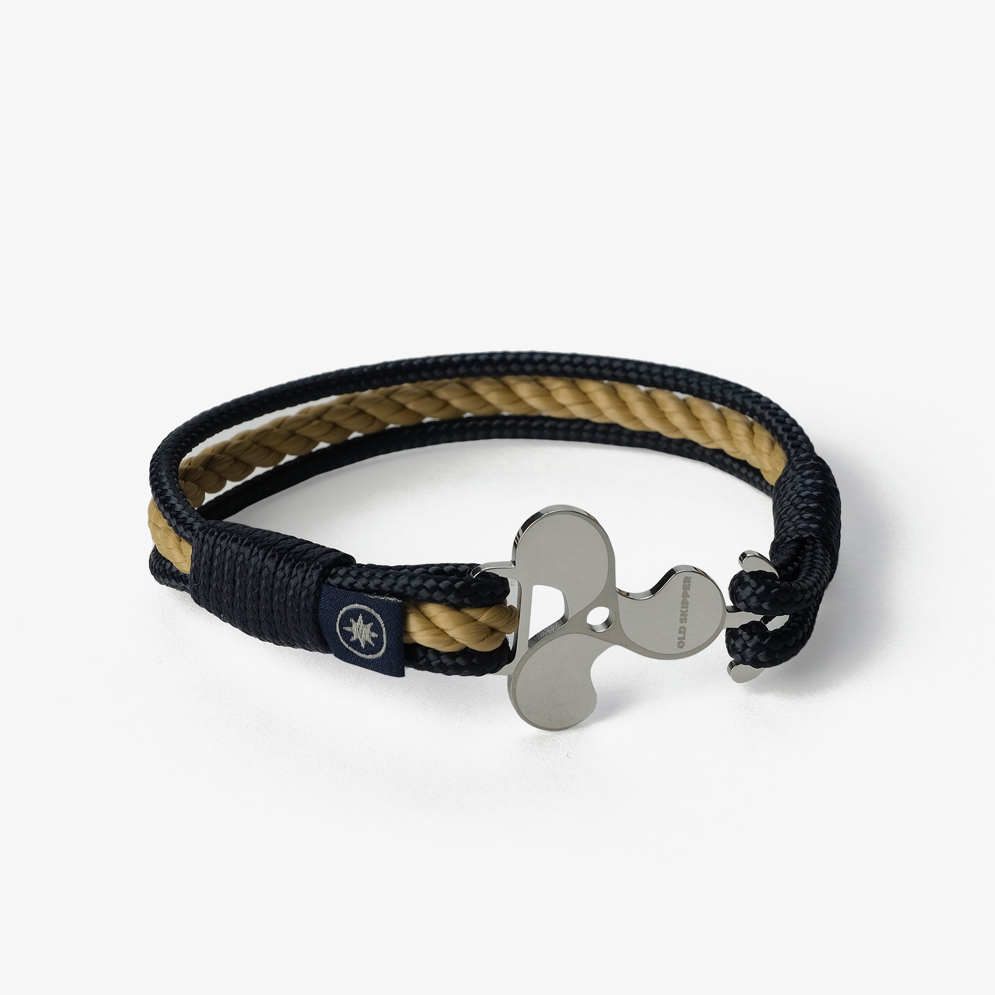 Old Skipper Blackened Waves bratara sfoara cal bej-bleu