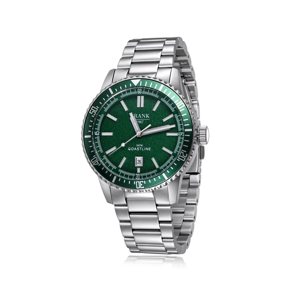 Frank 1967 ceas oțel cadran negru 40 mm