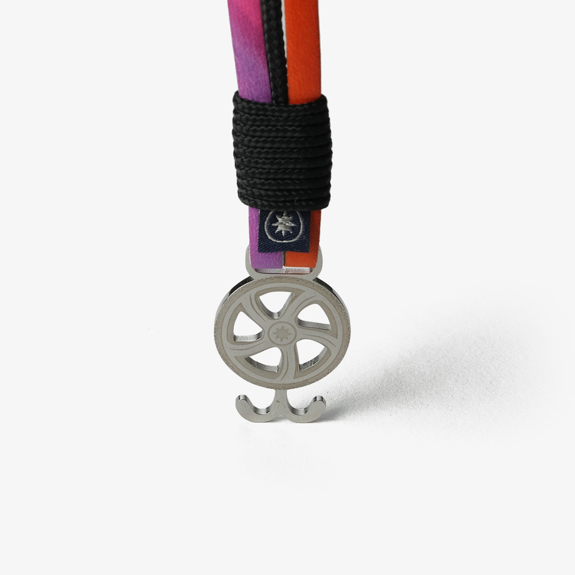 Old Skipper Pride brățară din piele Wheel multicolor-negru