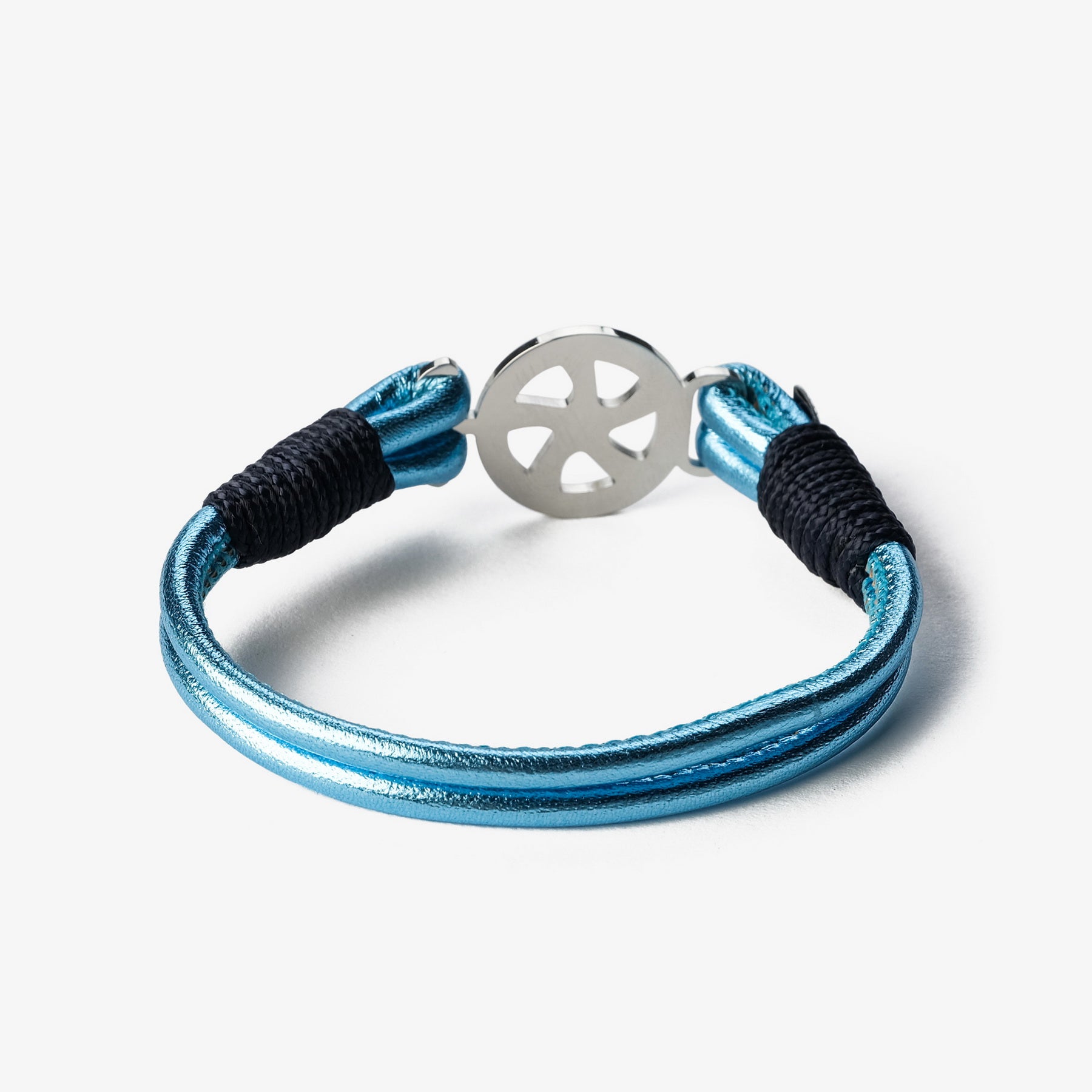 Old Skipper Breeze Metallic brățară piele Wheel bleu deschis